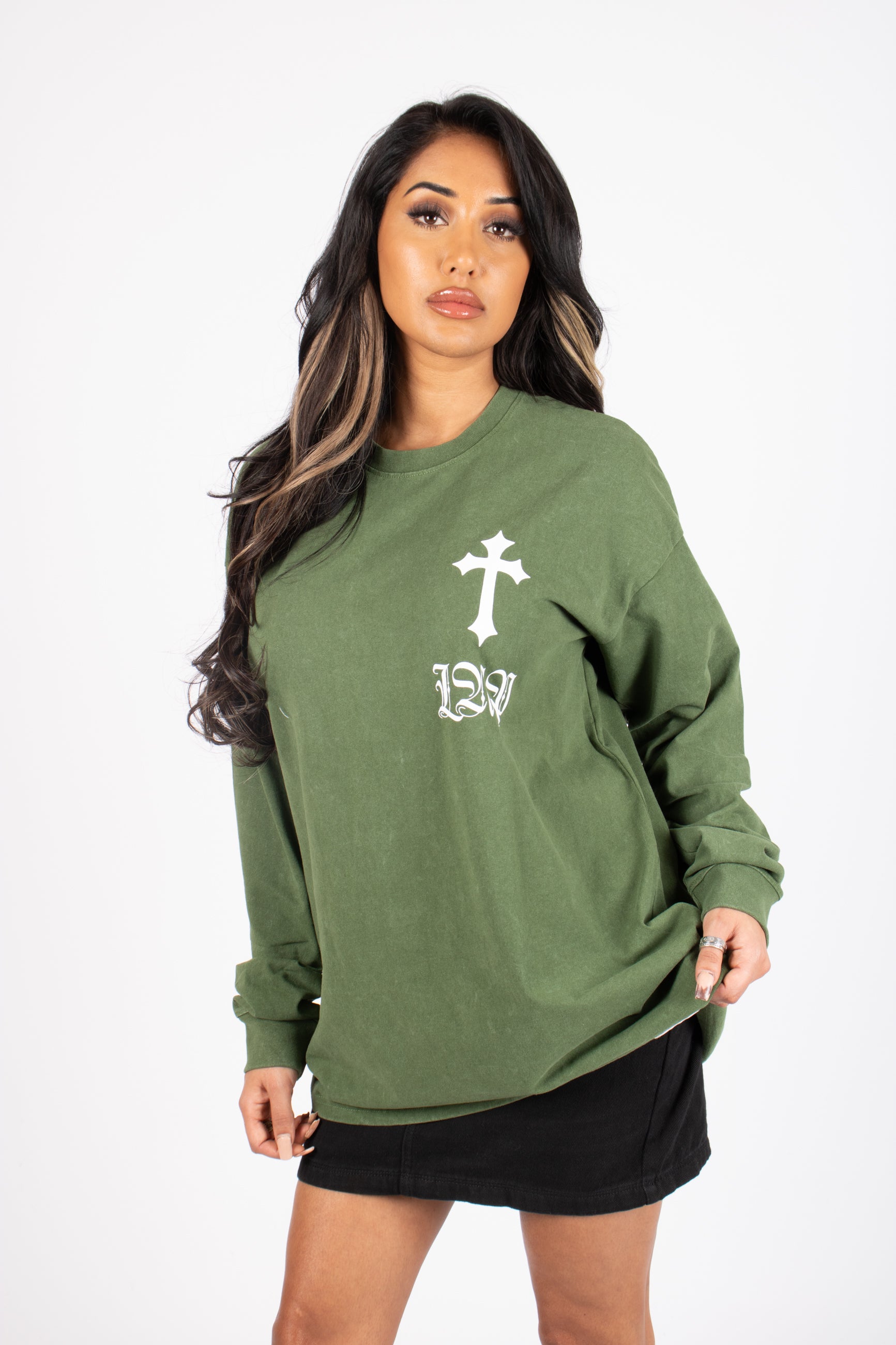 green-long-sleeve-rebel-cross-edgy-style