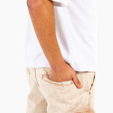 Washed Beige Baggy Cargo Trouser Detachable Zip-Off Shorts