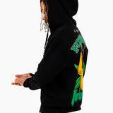 Oversized 'Forbidden Fruits' Back Printed Zip Up Hoodie