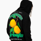 Oversized 'Forbidden Fruits' Back Printed Zip Up Hoodie