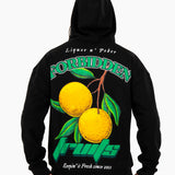 Oversized 'Forbidden Fruits' Back Printed Zip Up Hoodie