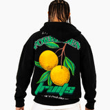 Oversized 'Forbidden Fruits' Back Printed Zip Up Hoodie