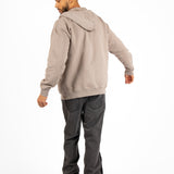 Stone Grey Utility Frayed Seams Hoodie