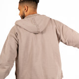 Stone Grey Utility Frayed Seams Hoodie