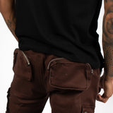 Relaxed Fit Utility Cargo Pants In Chocolate Brown