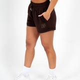 Brown LNP Essential Relaxed Raw Edge Shorts