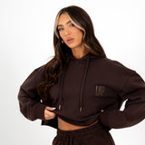 Brown LNP Essential Cropped Hoodie