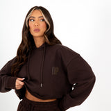 Brown LNP Essential Cropped Hoodie