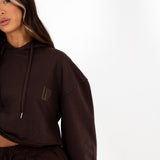 Brown LNP Essential Cropped Hoodie