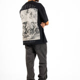 Black Oversized "REPENTANCE" Motif Printed T-Shirt