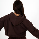 Brown LNP Essential Cropped Hoodie