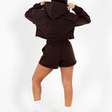 Brown LNP Essential Cropped Hoodie