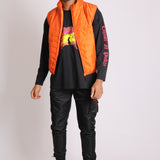 Neon Orange Puffer Gillet