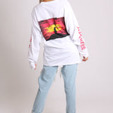 Solo Girl Long Sleeve T-Shirt With Safari Print In White