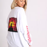 Solo Girl Long Sleeve T-Shirt With Safari Print In White