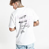 Graffiti Printed Back Relaxed T-shirt