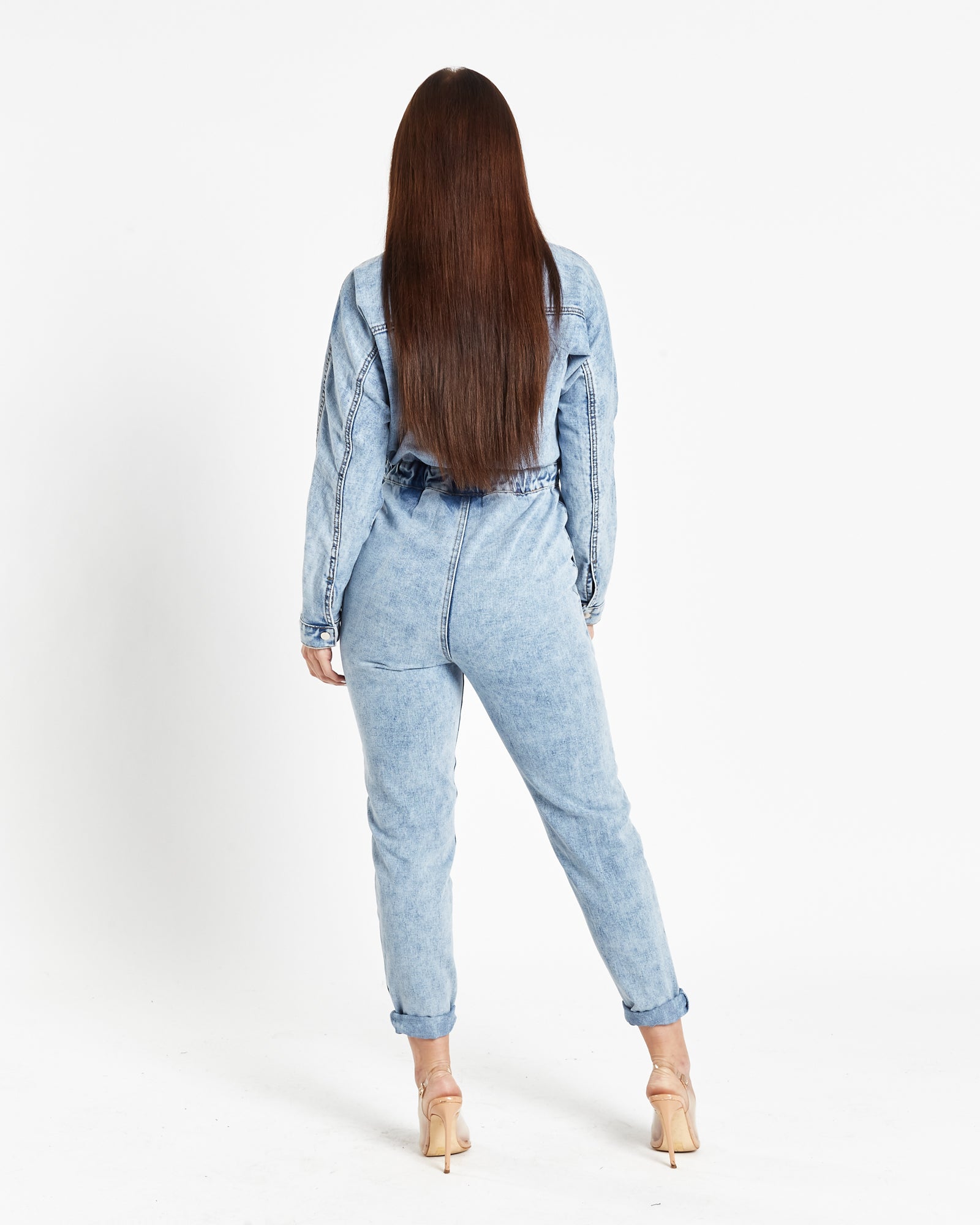 Acid Wash Indigo Denim Boilersuit