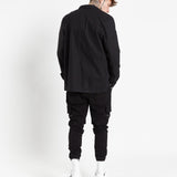 Fort Utility Black Twill Denim Shirt