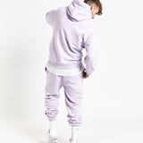 Illustrated Faces Relaxed Hoody In Lilac