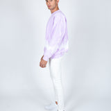 Unisex Candy Sweatshirt With Tie Dye Stripe In Lilac