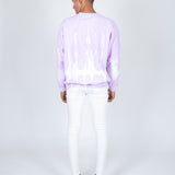 Unisex Candy Sweatshirt With Tie Dye Stripe In Lilac