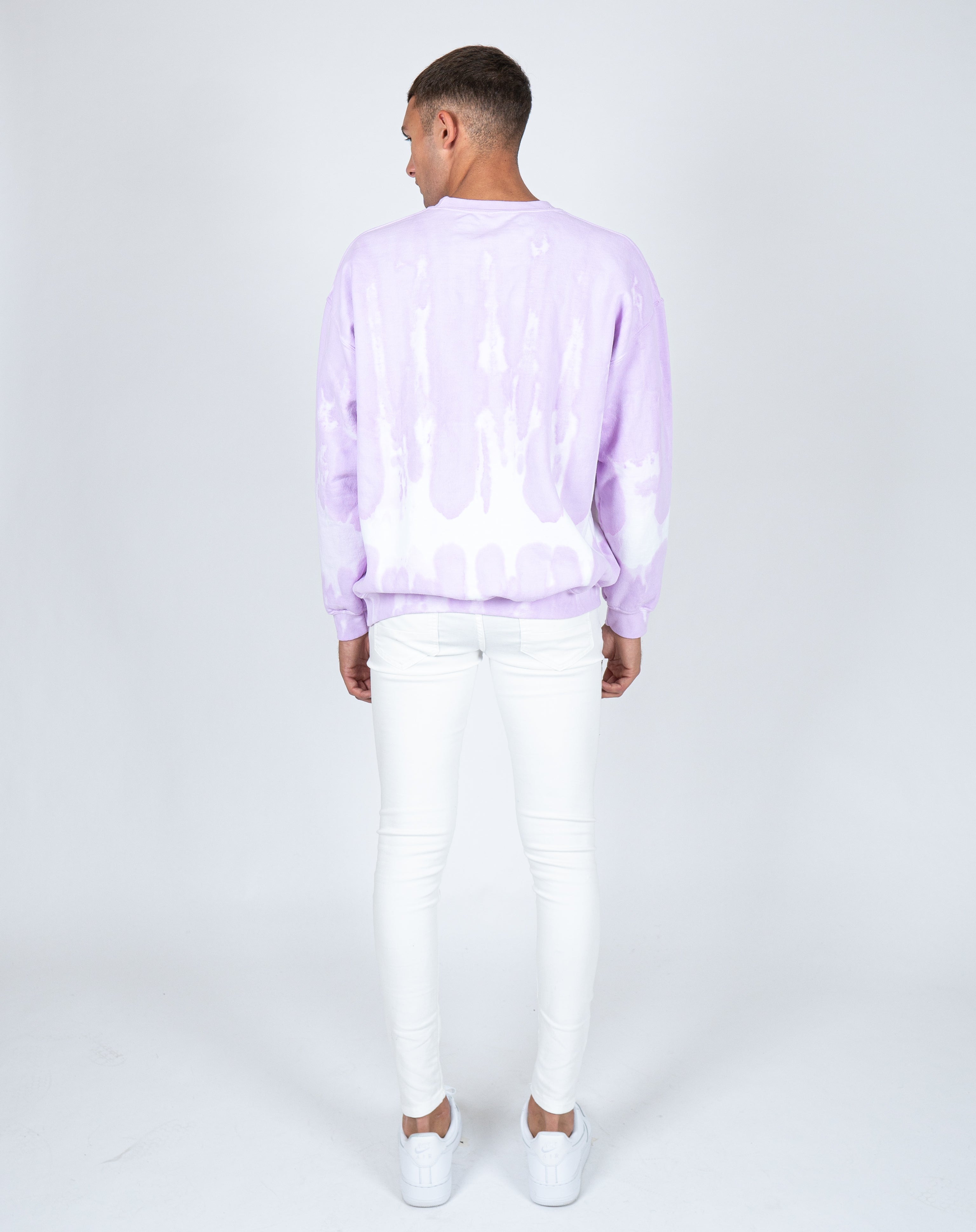 Unisex Candy Sweatshirt With Tie Dye Stripe In Lilac