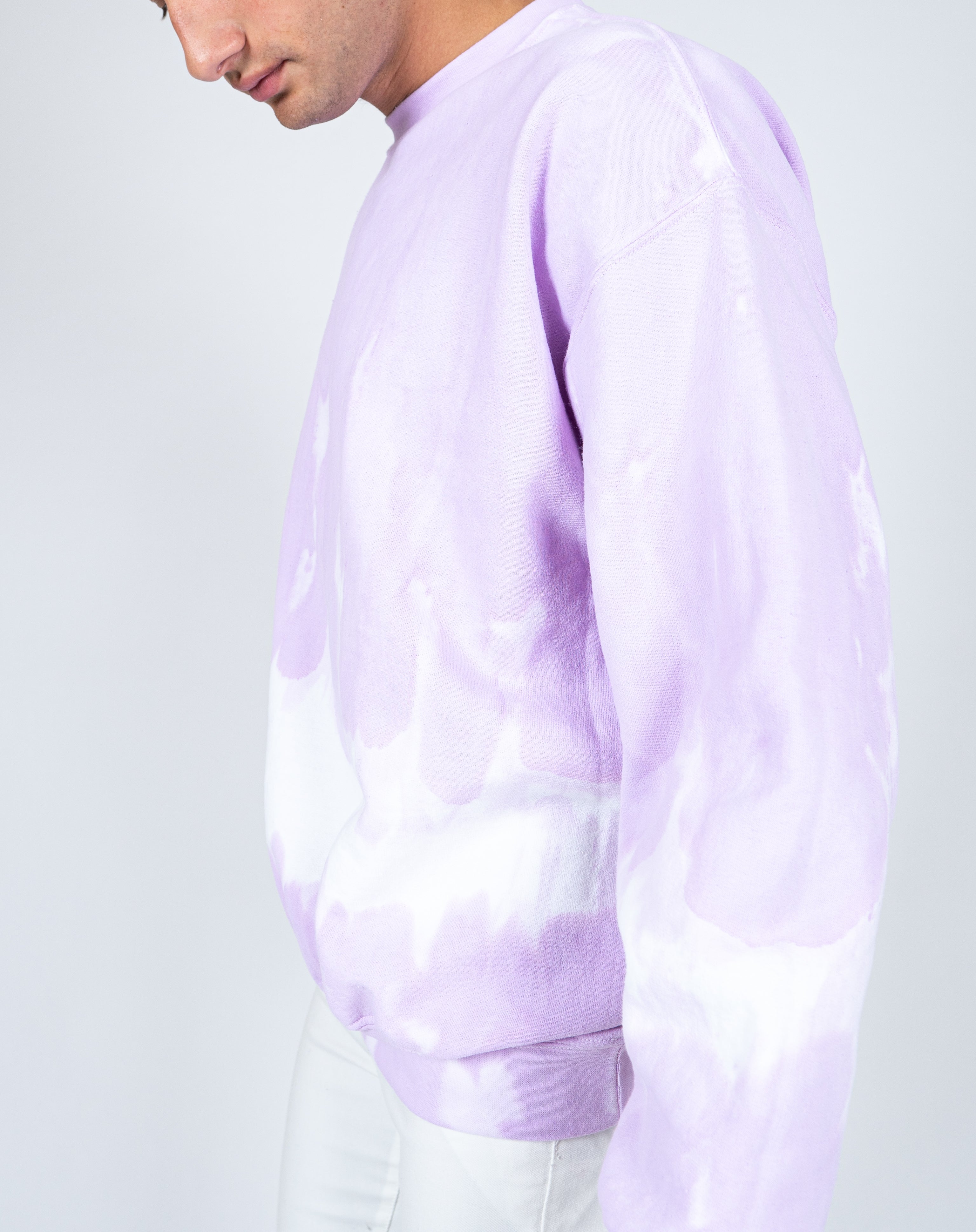 Unisex Candy Sweatshirt With Tie Dye Stripe In Lilac