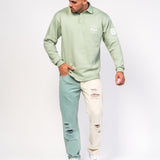 Varsity Rubgy Shirt With Club Embroidery In Sage