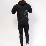 Illustrated Faces Relaxed Black Hoody