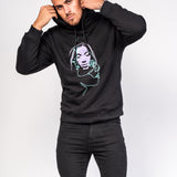 Illustrated Faces Relaxed Black Hoody