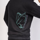 Illustrated Faces Relaxed Black Hoody