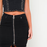 Texas Denim Corset Top With Studs