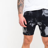 Black Tie Dye Skinny Fit Shorts