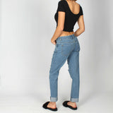 New Chaska Indigo Ripped Boyfriend Jeans