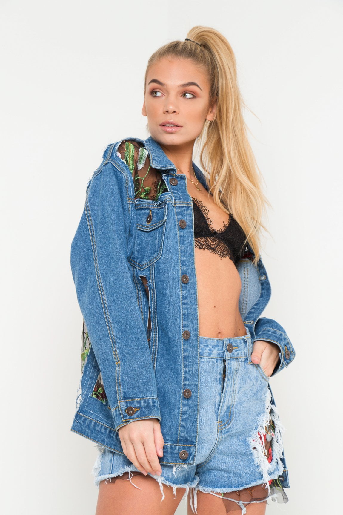 Mesh store jean jacket